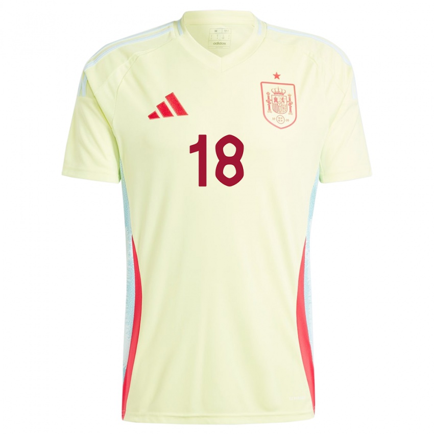 Heren Spanje Marta Cardona #18 Geel Uitshirt Uittenue 24-26 T-Shirt