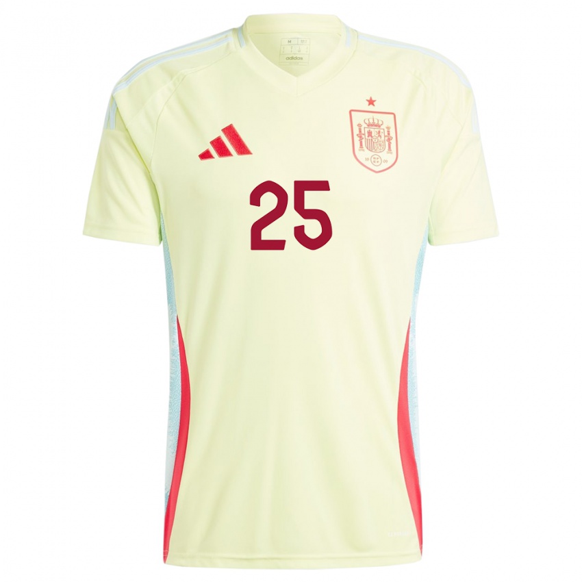 Heren Spanje Ainhoa Vicente #25 Geel Uitshirt Uittenue 24-26 T-Shirt