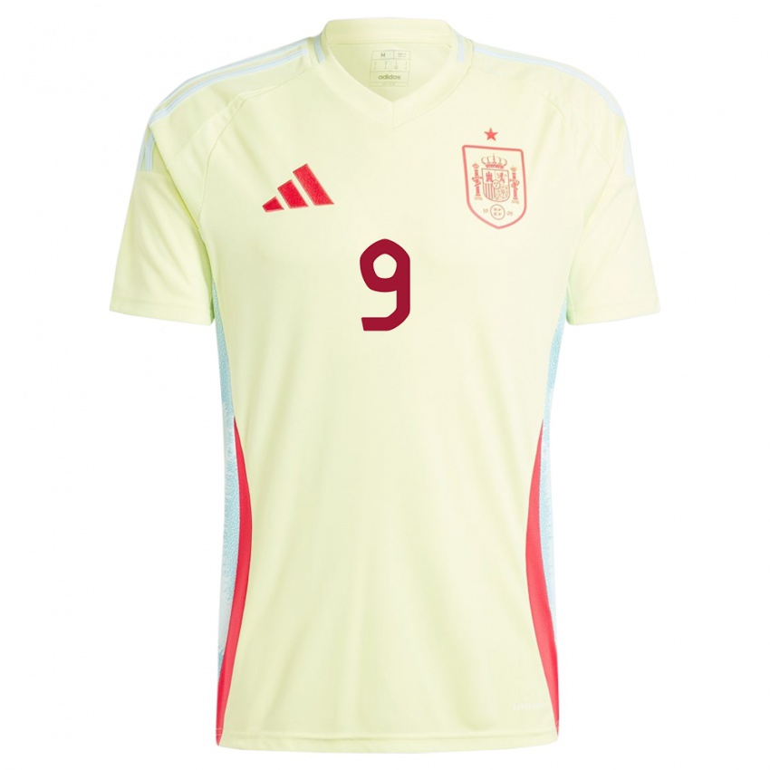 Heren Spanje Alvaro Gines #9 Geel Uitshirt Uittenue 24-26 T-Shirt