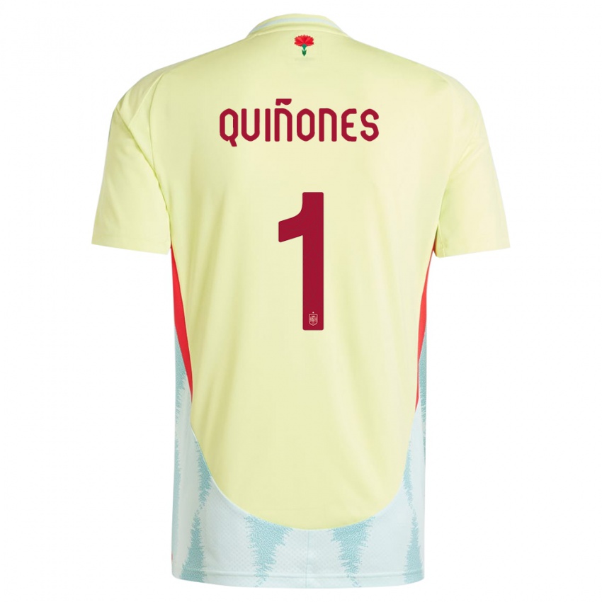 Heren Spanje Mariasun Quinones #1 Geel Uitshirt Uittenue 24-26 T-Shirt