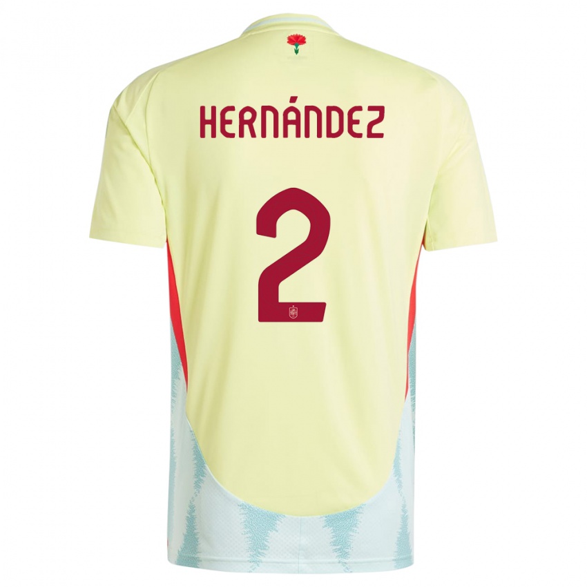 Heren Spanje Oihane Hernandez #2 Geel Uitshirt Uittenue 24-26 T-Shirt