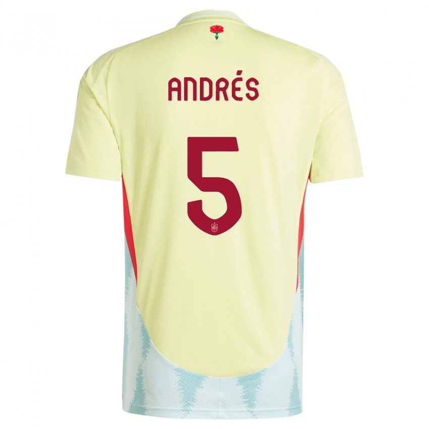Heren Spanje Ivana Andres #5 Geel Uitshirt Uittenue 24-26 T-Shirt