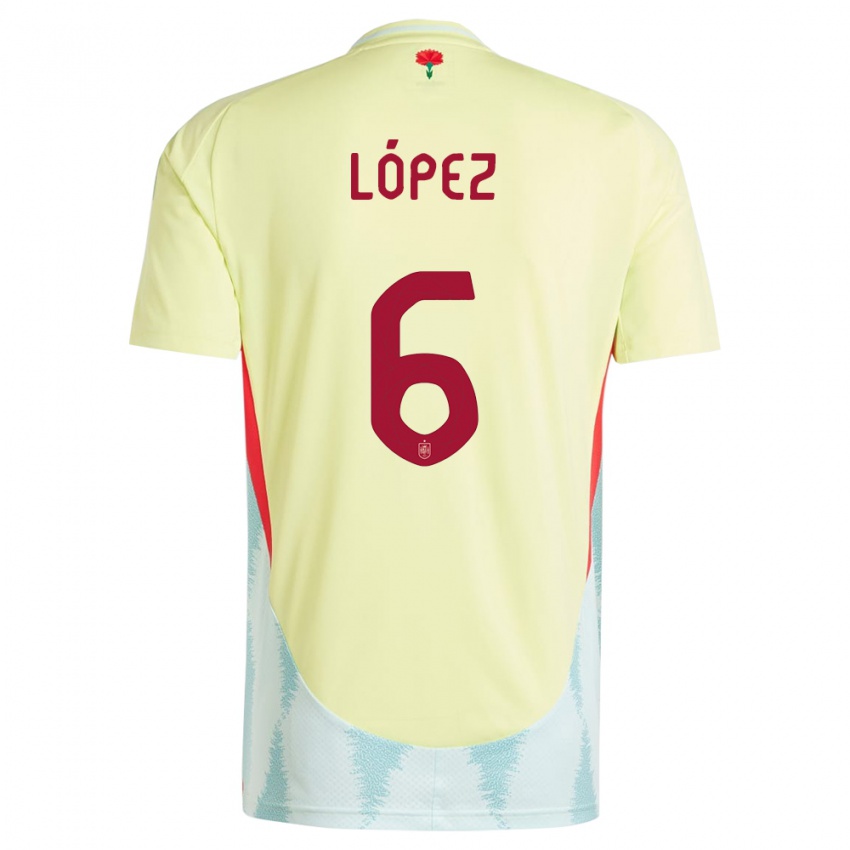 Heren Spanje Maitane Lopez #6 Geel Uitshirt Uittenue 24-26 T-Shirt