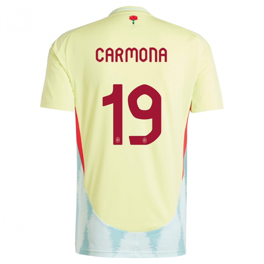 Heren Spanje Olga Carmona #19 Geel Uitshirt Uittenue 24-26 T-Shirt
