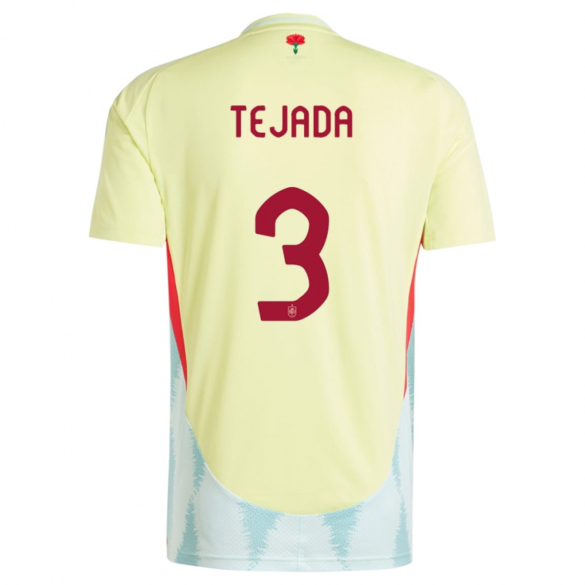 Heren Spanje Ana Tejada #3 Geel Uitshirt Uittenue 24-26 T-Shirt