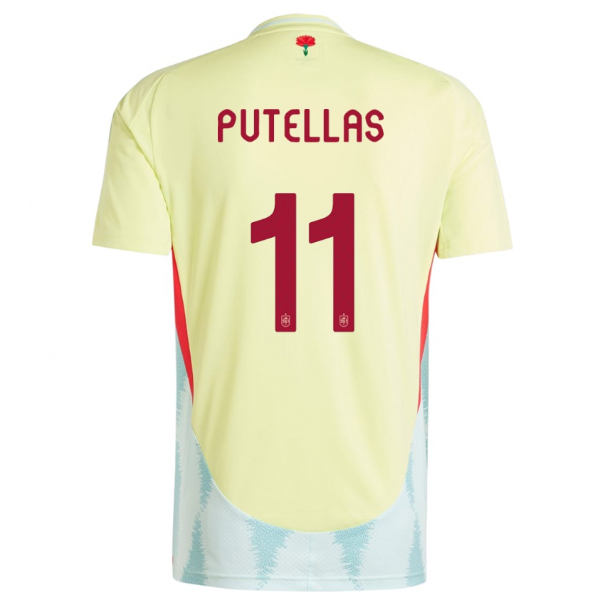 Heren Spanje Alexia Putellas #11 Geel Uitshirt Uittenue 24-26 T-Shirt