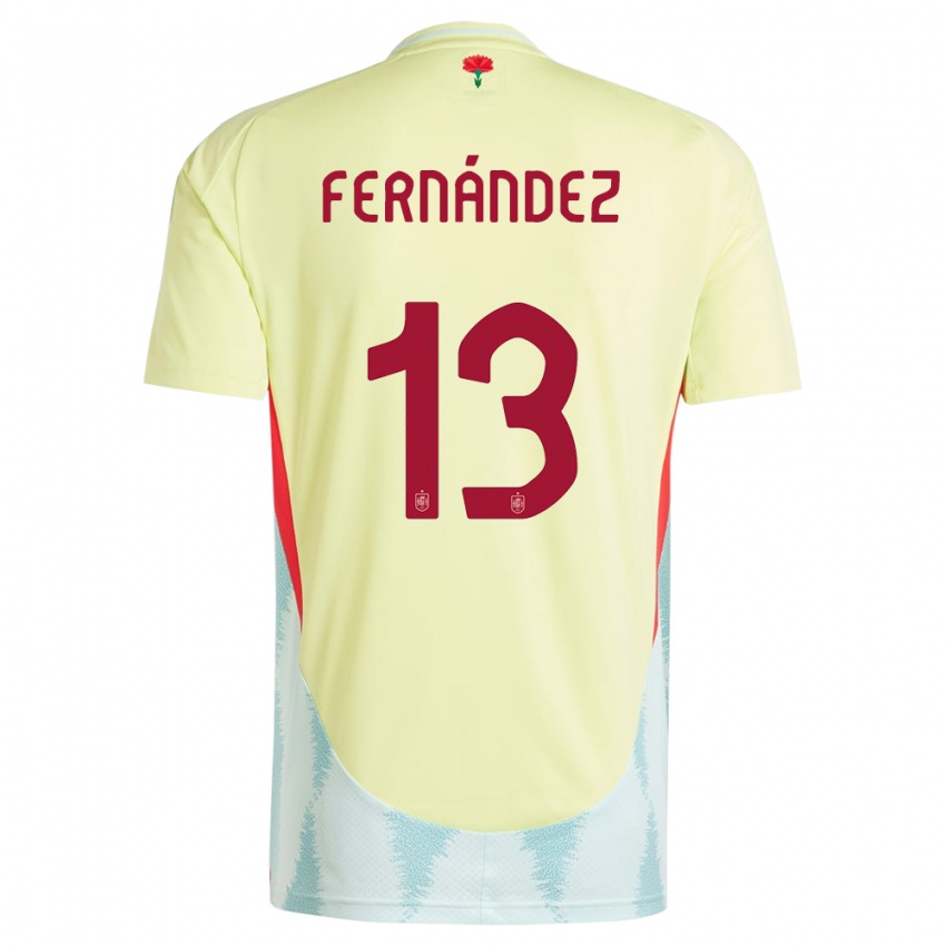 Heren Spanje Cesar Fernandez #13 Geel Uitshirt Uittenue 24-26 T-Shirt