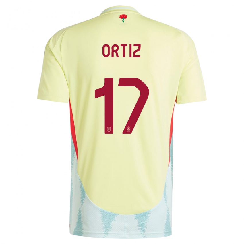 Heren Spanje Angel Ortiz #17 Geel Uitshirt Uittenue 24-26 T-Shirt