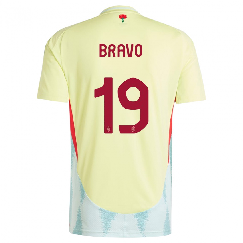 Heren Spanje Iker Bravo #19 Geel Uitshirt Uittenue 24-26 T-Shirt