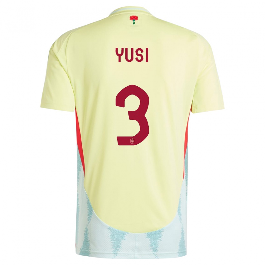 Heren Spanje Yusi #3 Geel Uitshirt Uittenue 24-26 T-Shirt