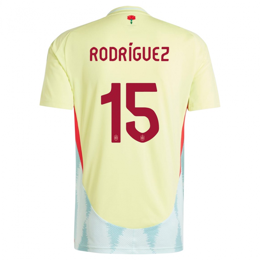 Heren Spanje Dani Rodriguez #15 Geel Uitshirt Uittenue 24-26 T-Shirt