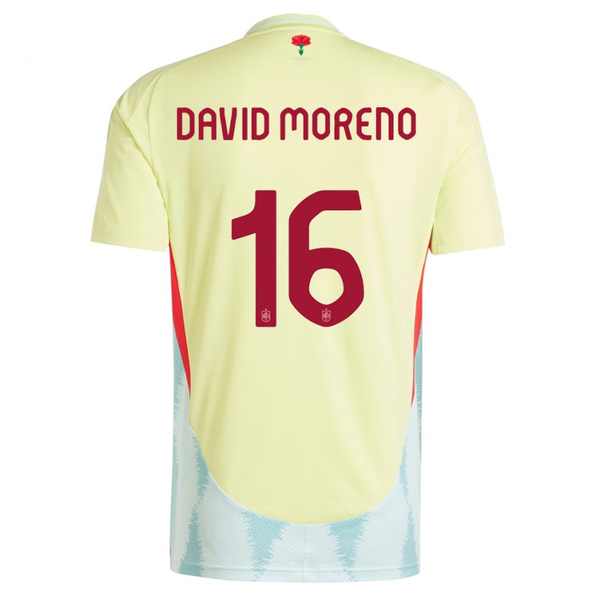 Heren Spanje Antonio David Moreno #16 Geel Uitshirt Uittenue 24-26 T-Shirt