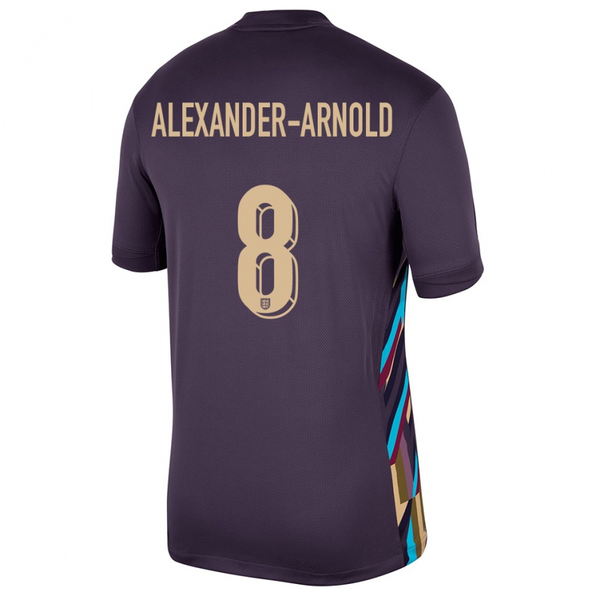 Heren Engeland Trent Alexander-Arnold #8 Donkere Rozijn Uitshirt Uittenue 24-26 T-Shirt