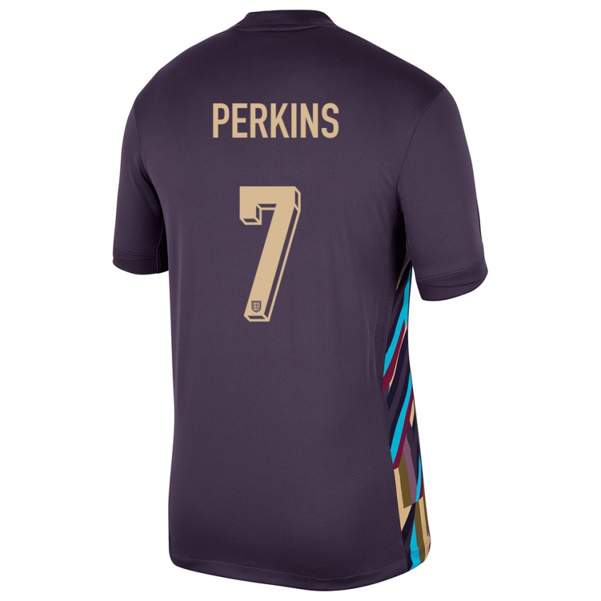 Heren Engeland Sonny Perkins #7 Donkere Rozijn Uitshirt Uittenue 24-26 T-Shirt