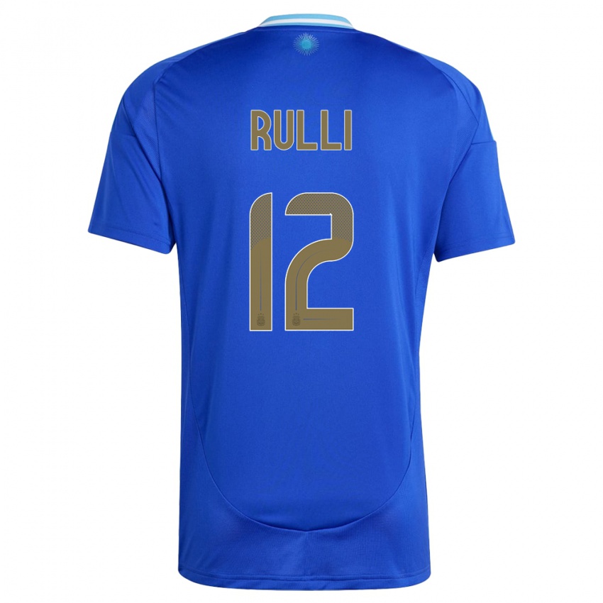 Heren Argentinië Geronimo Rulli #12 Blauw Uitshirt Uittenue 24-26 T-Shirt