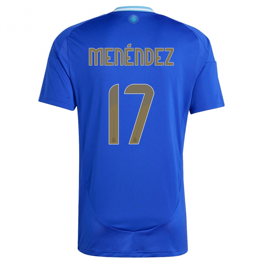 Heren Argentinië Milagros Menendez #17 Blauw Uitshirt Uittenue 24-26 T-Shirt