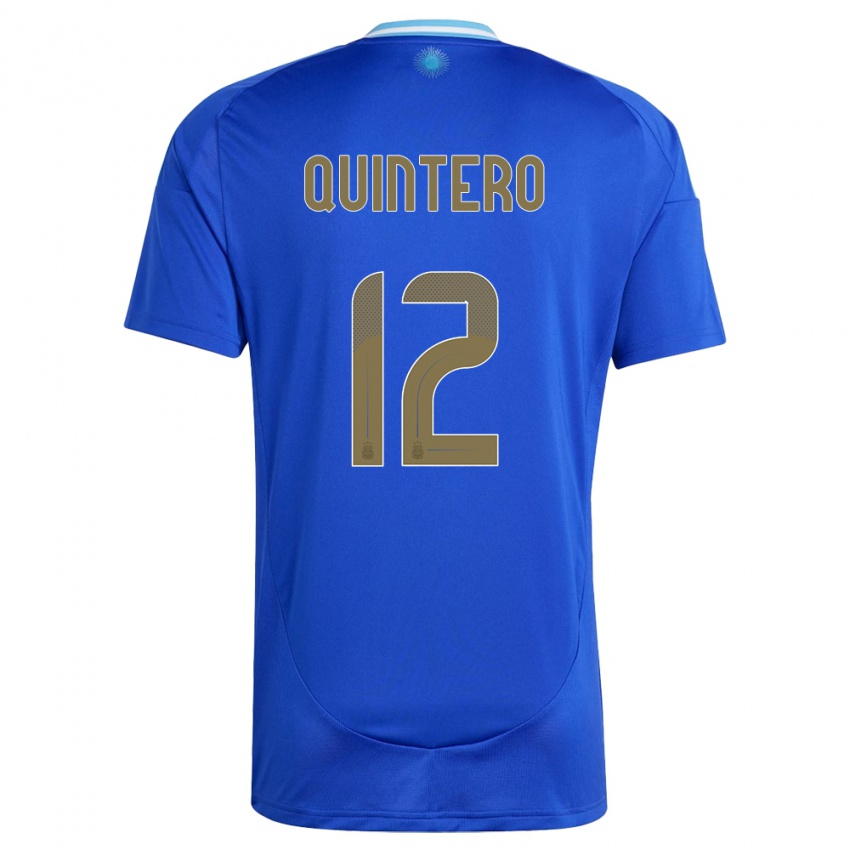 Heren Argentinië Valentino Quintero #12 Blauw Uitshirt Uittenue 24-26 T-Shirt