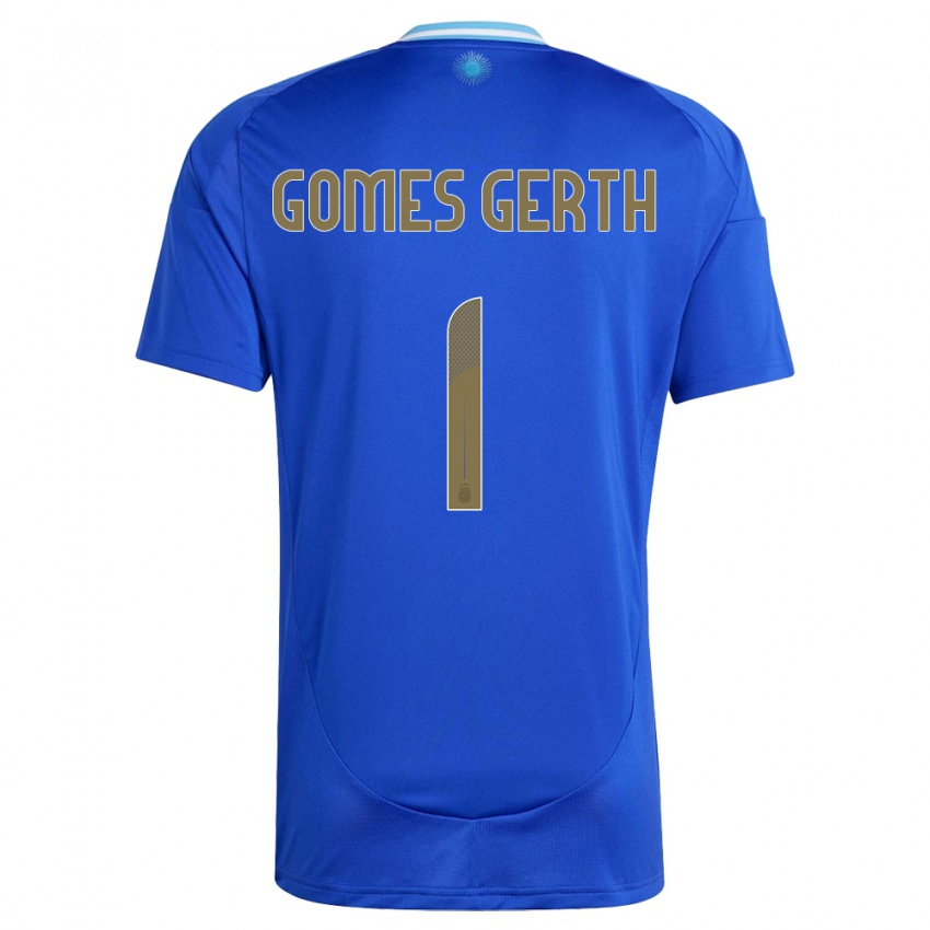 Heren Argentinië Federico Gomes Gerth #1 Blauw Uitshirt Uittenue 24-26 T-Shirt