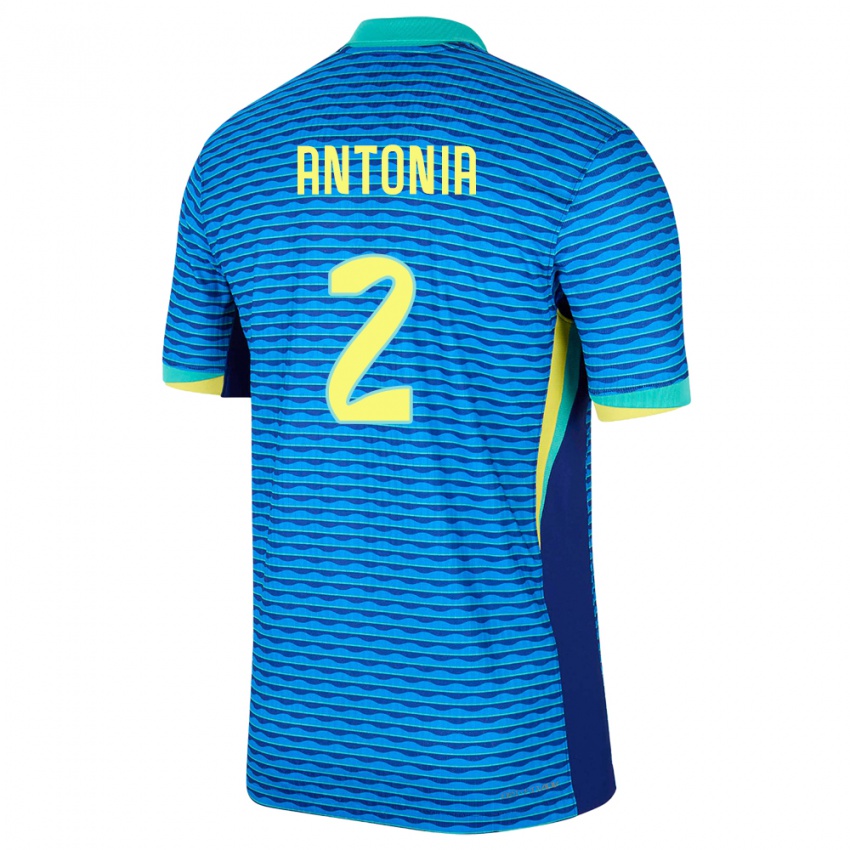 Heren Brazilië Antonia #2 Blauw Uitshirt Uittenue 24-26 T-Shirt