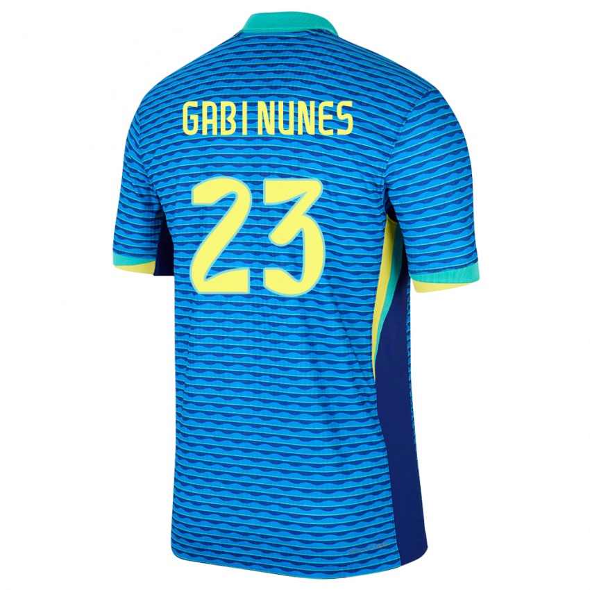 Heren Brazilië Gabi Nunes #23 Blauw Uitshirt Uittenue 24-26 T-Shirt