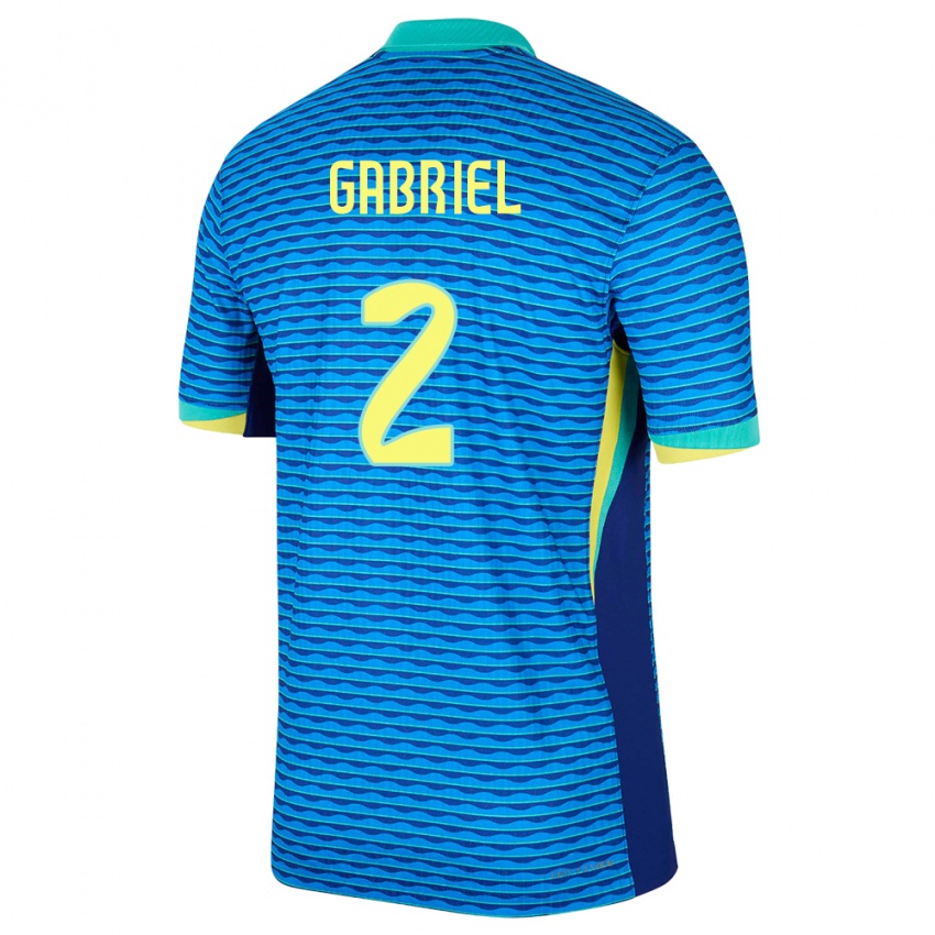 Heren Brazilië Victor Gabriel #2 Blauw Uitshirt Uittenue 24-26 T-Shirt