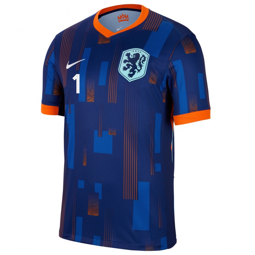Heren Nederland Tristan Kuijsten #1 Blauw Uitshirt Uittenue 24-26 T-Shirt