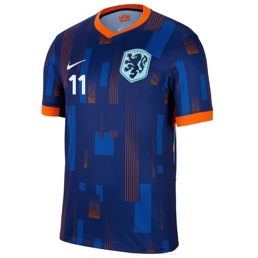 Heren Nederland Isaac Babadi #11 Blauw Uitshirt Uittenue 24-26 T-Shirt