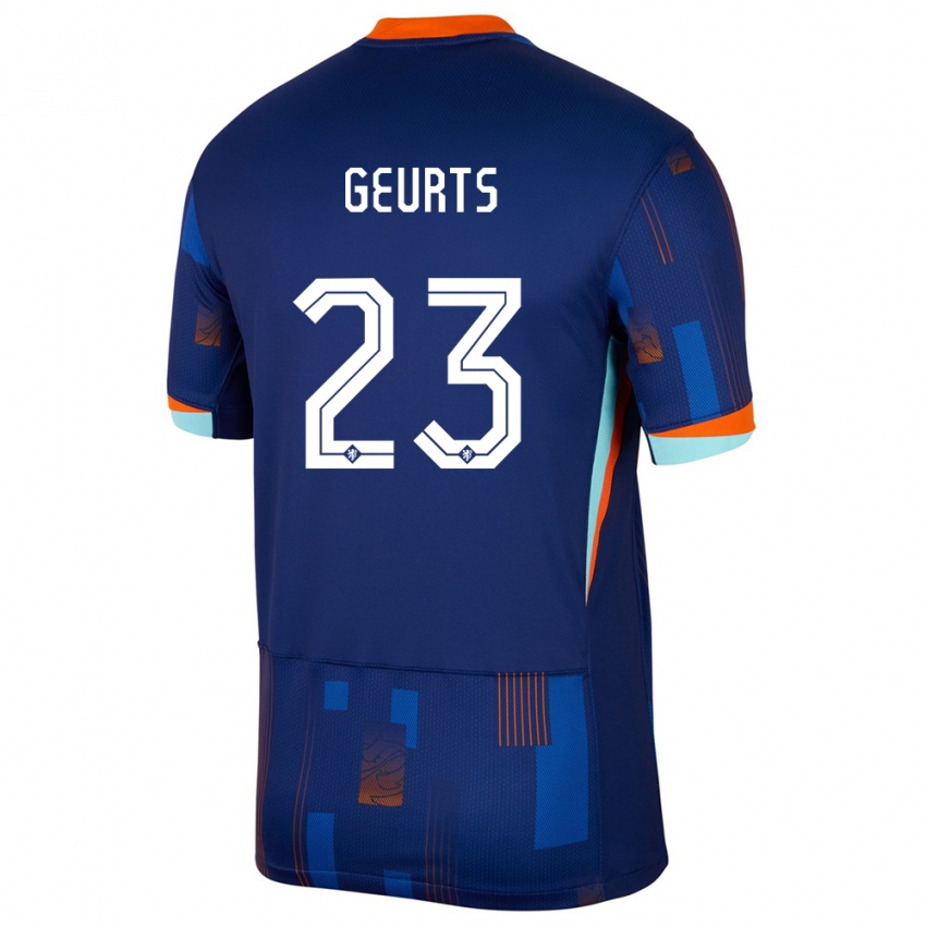 Heren Nederland Loes Geurts #23 Blauw Uitshirt Uittenue 24-26 T-Shirt