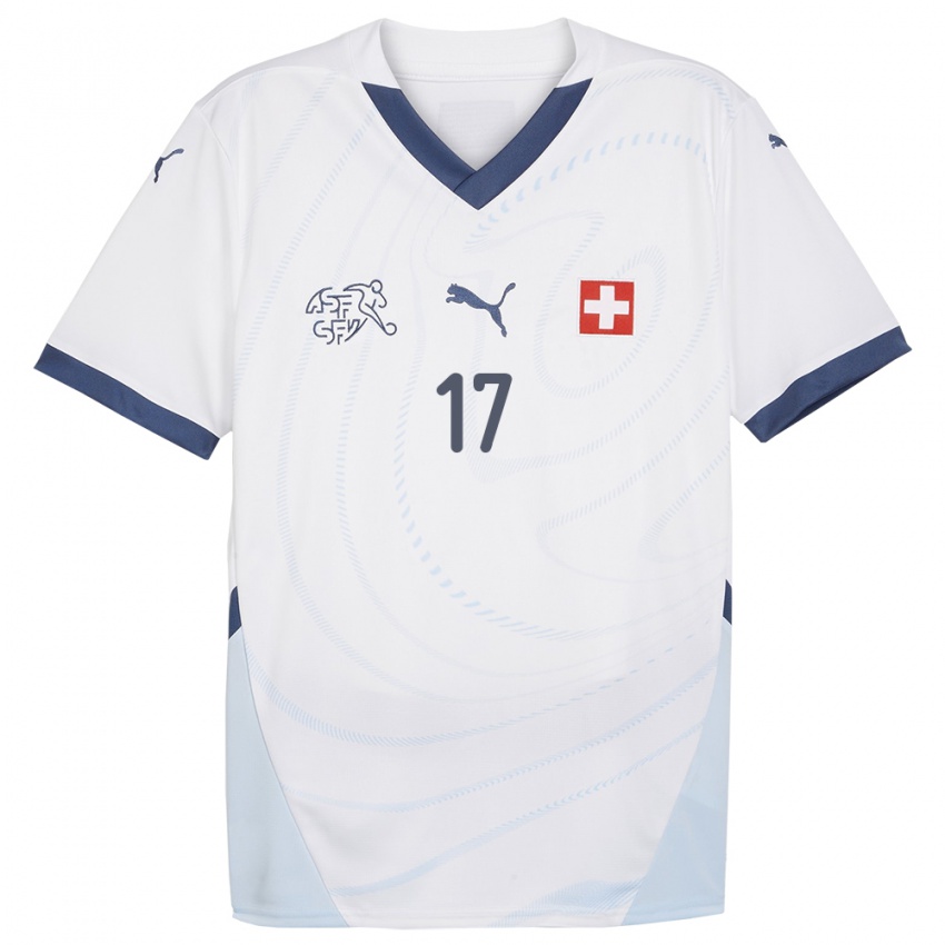 Heren Zwitserland Svenja Folmli #17 Wit Uitshirt Uittenue 24-26 T-Shirt