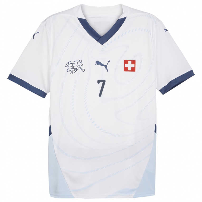 Heren Zwitserland Ronaldo Dantas Fernandes #7 Wit Uitshirt Uittenue 24-26 T-Shirt