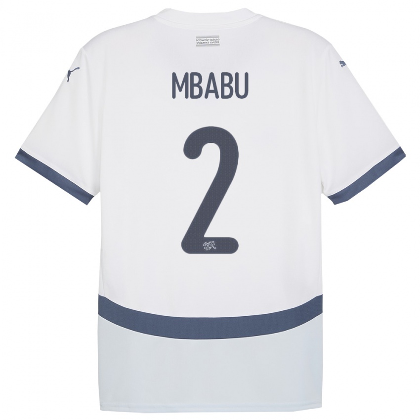 Heren Zwitserland Kevin Mbabu #2 Wit Uitshirt Uittenue 24-26 T-Shirt