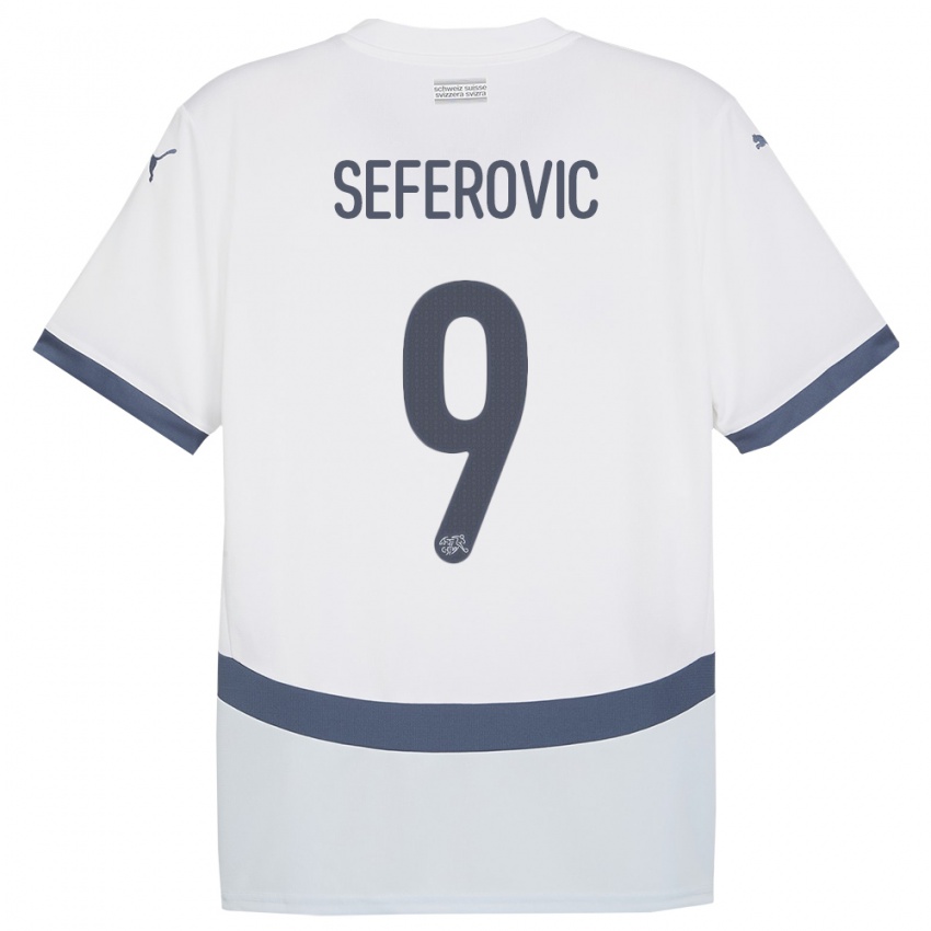 Heren Zwitserland Haris Seferovic #9 Wit Uitshirt Uittenue 24-26 T-Shirt