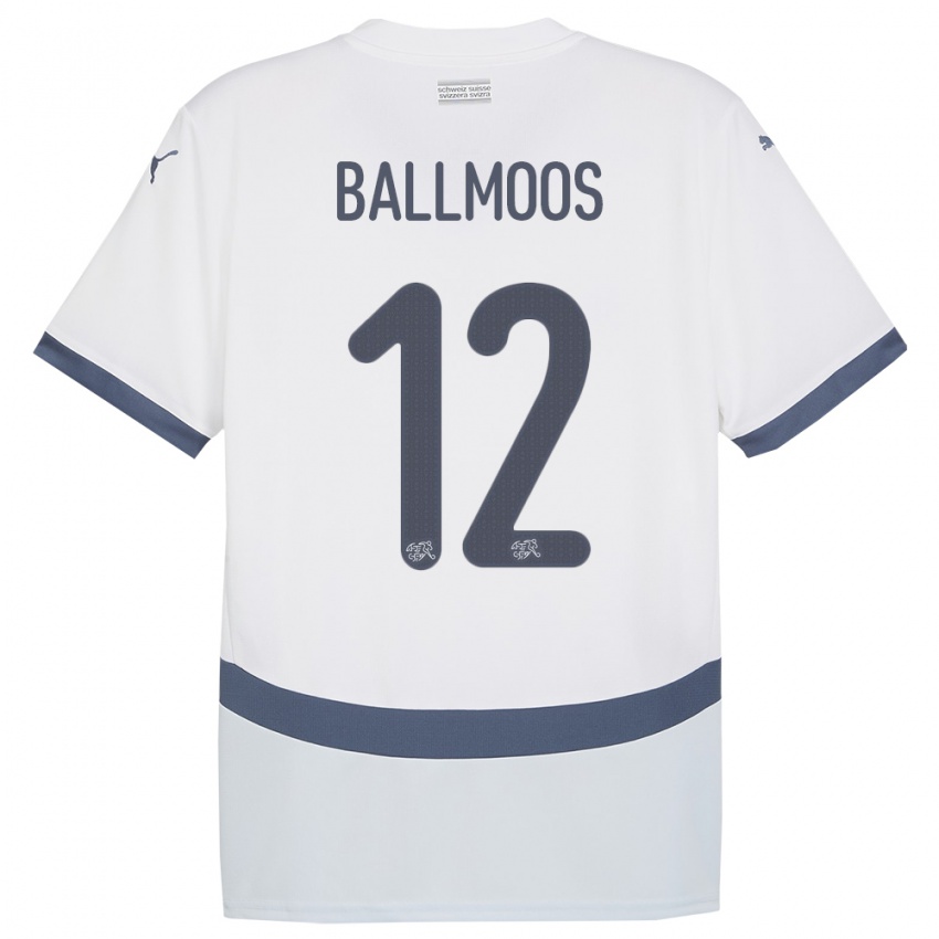 Heren Zwitserland David Von Ballmoos #12 Wit Uitshirt Uittenue 24-26 T-Shirt