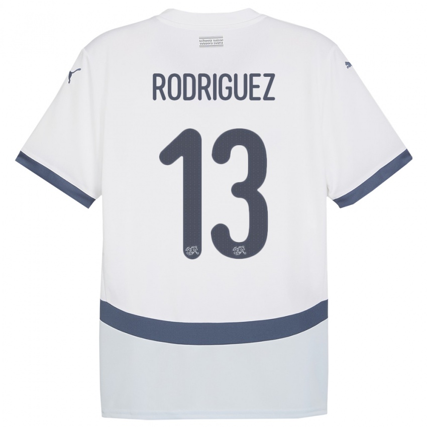 Heren Zwitserland Ricardo Rodriguez #13 Wit Uitshirt Uittenue 24-26 T-Shirt