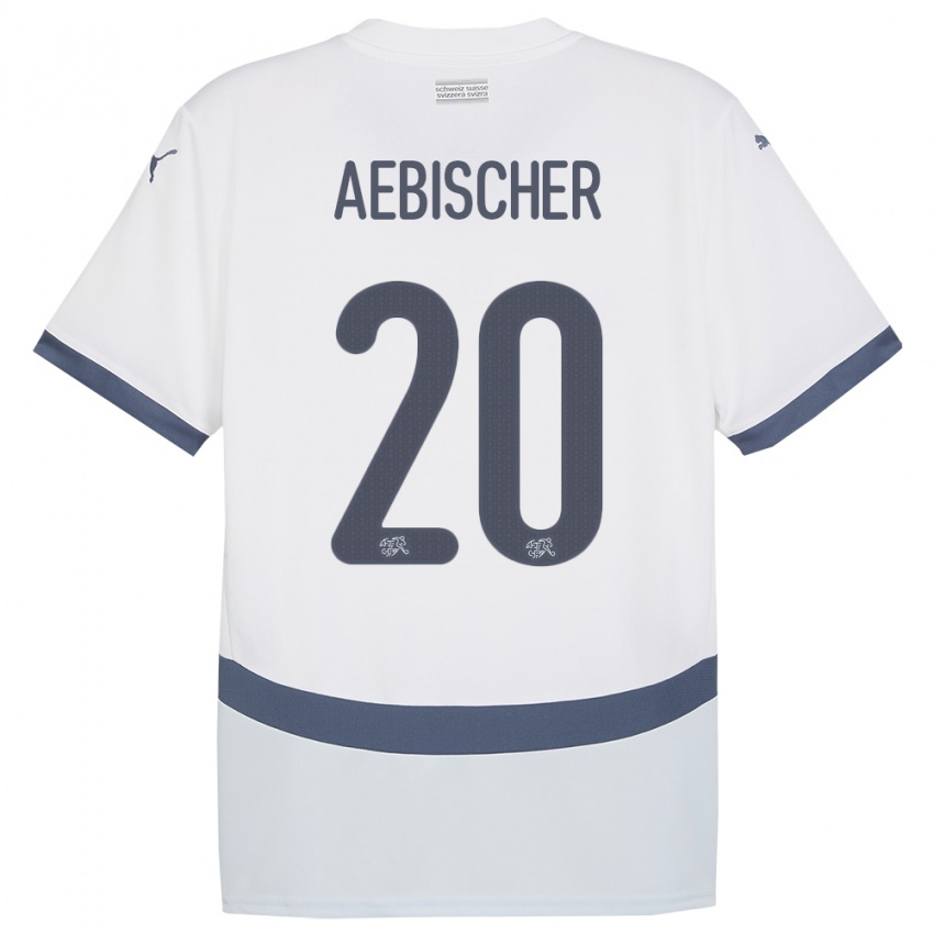 Heren Zwitserland Michel Aebischer #20 Wit Uitshirt Uittenue 24-26 T-Shirt