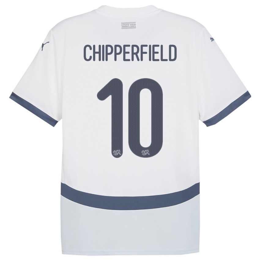 Heren Zwitserland Liam Chipperfield #10 Wit Uitshirt Uittenue 24-26 T-Shirt