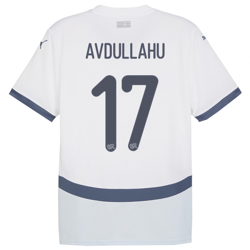 Heren Zwitserland Leon Avdullahu #17 Wit Uitshirt Uittenue 24-26 T-Shirt