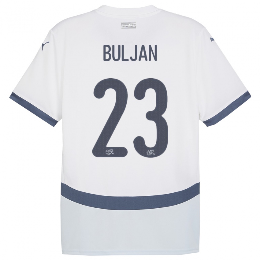 Heren Zwitserland Leo Buljan #23 Wit Uitshirt Uittenue 24-26 T-Shirt