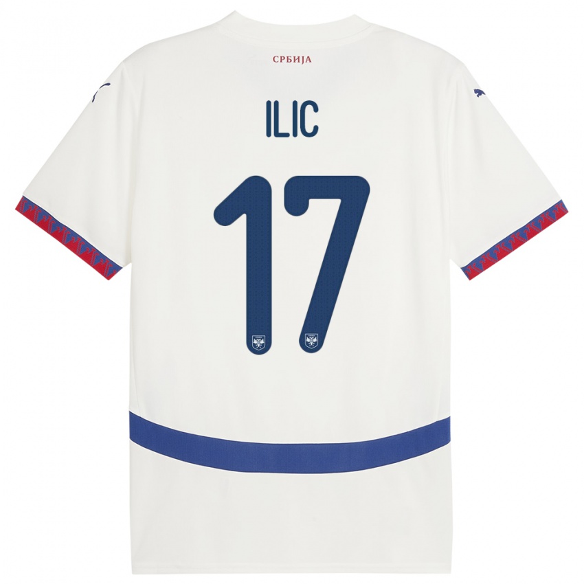 Heren Servië Ivan Ilic #17 Wit Uitshirt Uittenue 24-26 T-Shirt