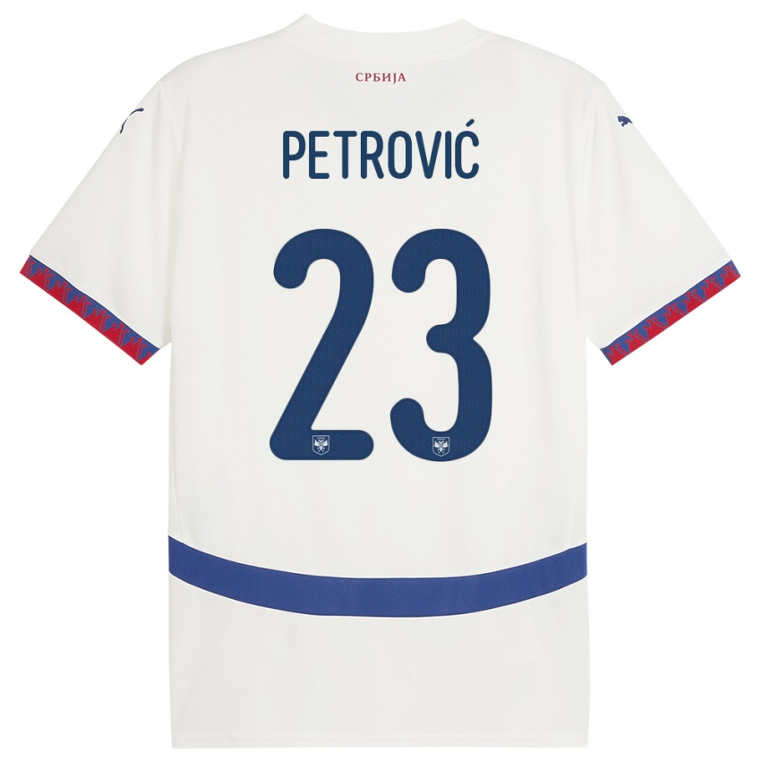 Heren Servië Jovana Petrovic #23 Wit Uitshirt Uittenue 24-26 T-Shirt