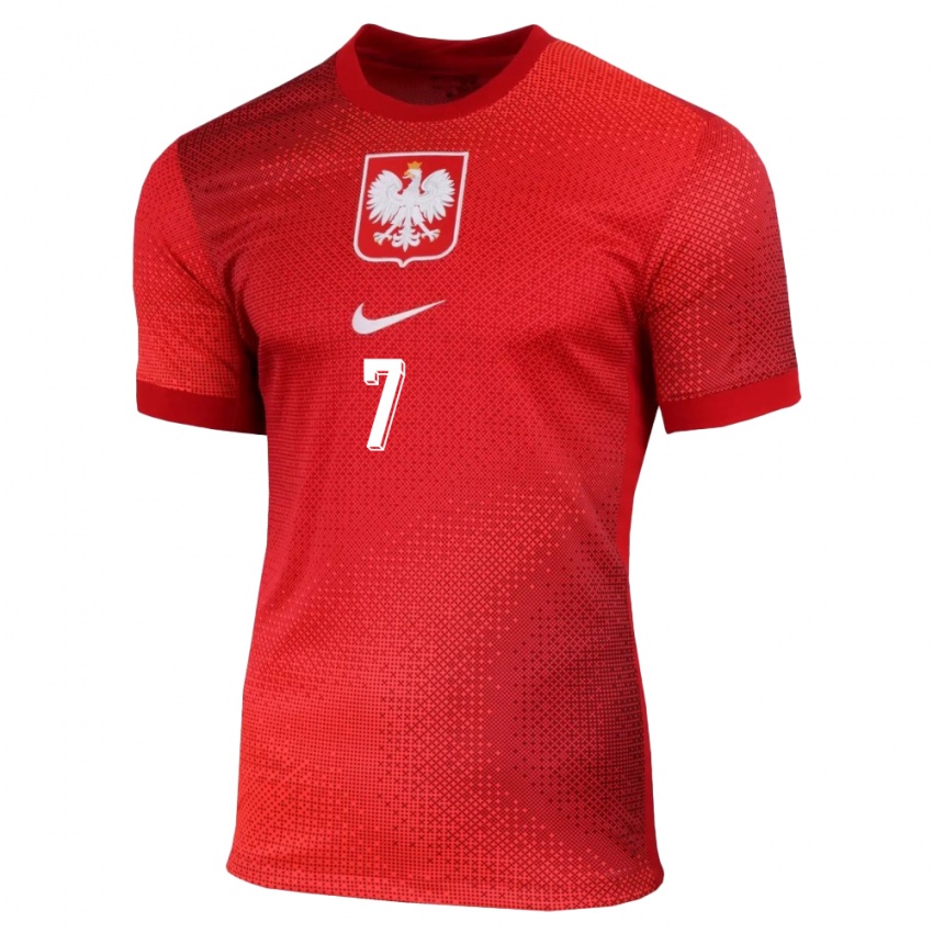 Heren Polen Filip Wolski #7 Rood Uitshirt Uittenue 24-26 T-Shirt