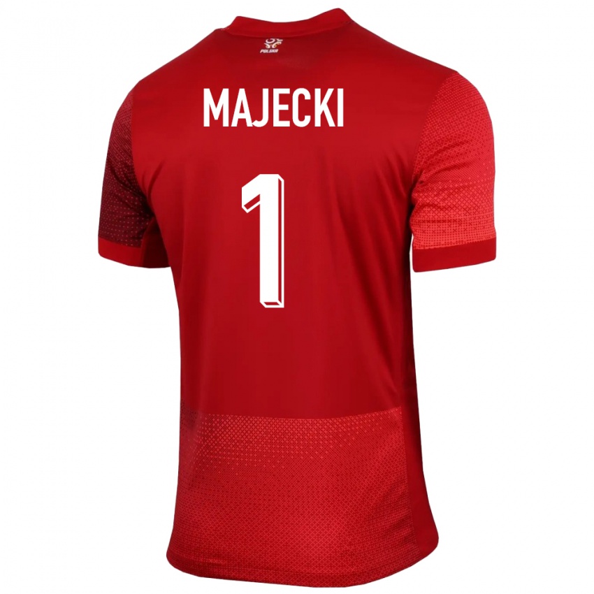 Heren Polen Radoslaw Majecki #1 Rood Uitshirt Uittenue 24-26 T-Shirt