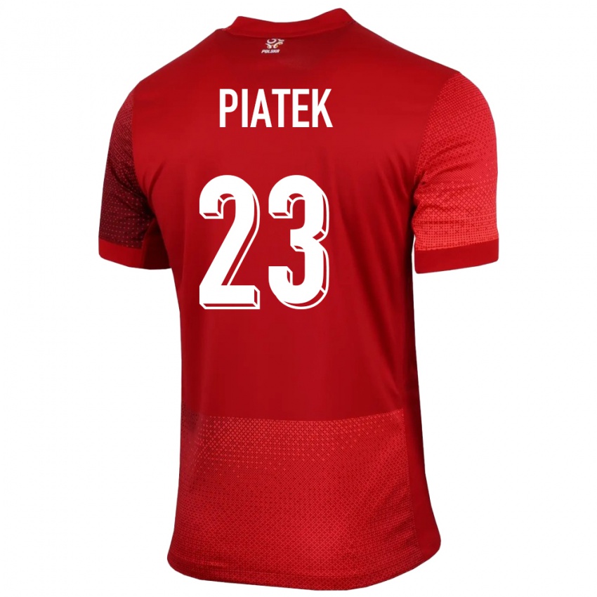 Heren Polen Krzysztof Piatek #23 Rood Uitshirt Uittenue 24-26 T-Shirt