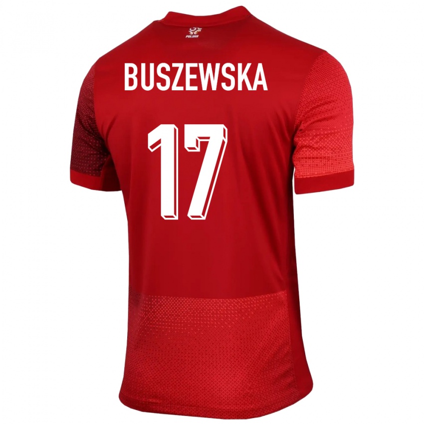 Heren Polen Zofia Buszewska #17 Rood Uitshirt Uittenue 24-26 T-Shirt