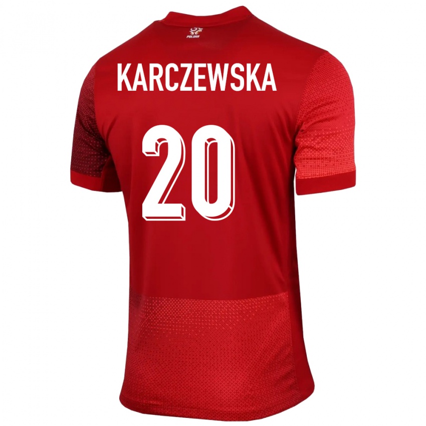 Heren Polen Nikola Karczewska #20 Rood Uitshirt Uittenue 24-26 T-Shirt