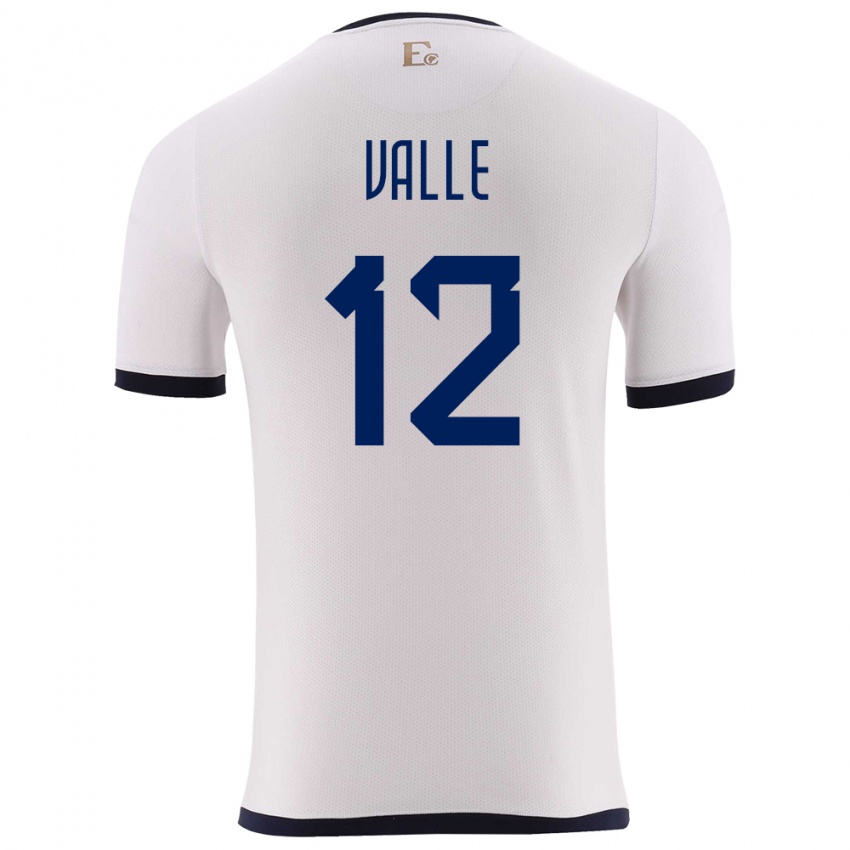 Heren Ecuador Gonzalo Valle #12 Wit Uitshirt Uittenue 24-26 T-Shirt