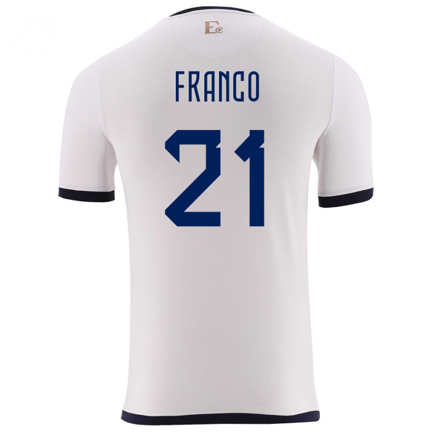 Heren Ecuador Alan Franco #21 Wit Uitshirt Uittenue 24-26 T-Shirt