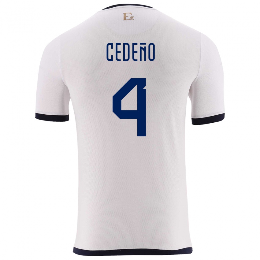 Heren Ecuador Stefany Cedeno #4 Wit Uitshirt Uittenue 24-26 T-Shirt