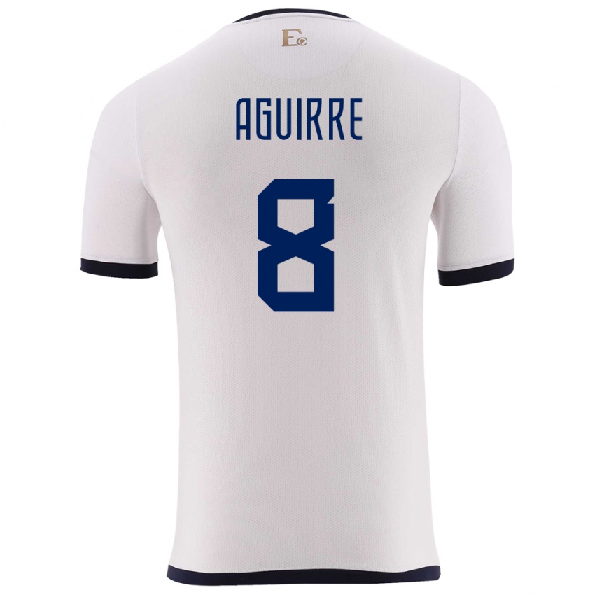 Heren Ecuador Marthina Aguirre #8 Wit Uitshirt Uittenue 24-26 T-Shirt