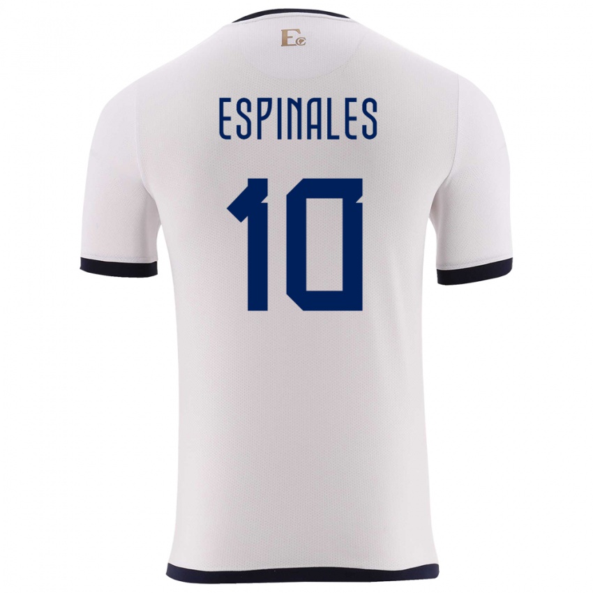 Heren Ecuador Joselyn Espinales #10 Wit Uitshirt Uittenue 24-26 T-Shirt